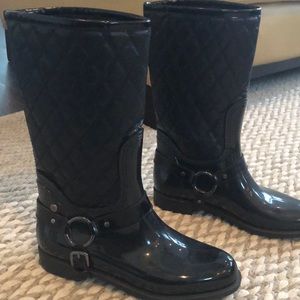 Stuart Weitzman- Black Rain Boots
